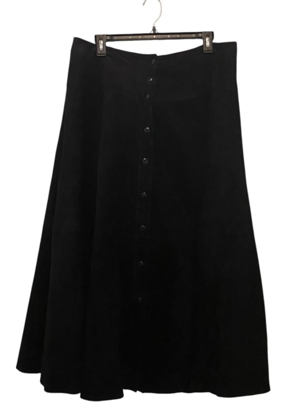 Vintage Pia Rucci Genuine Leather Suede Maxi Button Up Skirt SIZE 14 (A-Line)